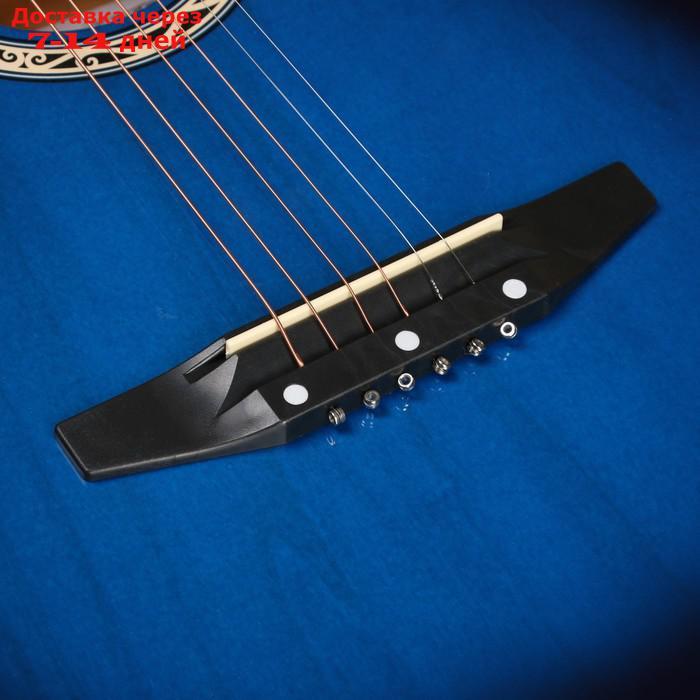 Гитара акустическая, цвет синий, 97см, с вырезом - фото 6 - id-p224150480