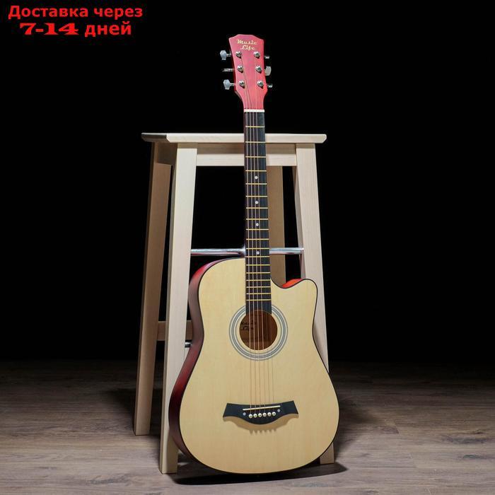 Гитара акустическая, цвет бежевый, 97см, с вырезом - фото 1 - id-p224150482