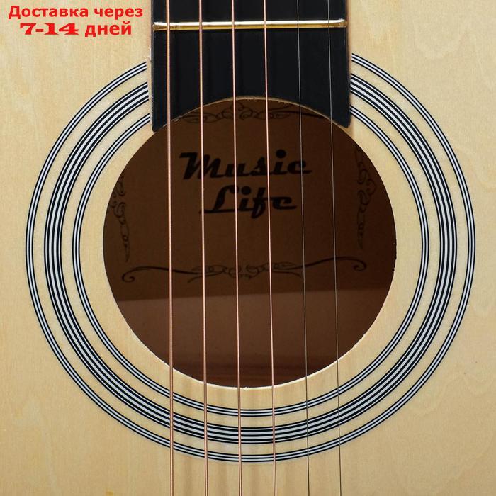Гитара акустическая, цвет бежевый, 97см, с вырезом - фото 3 - id-p224150482