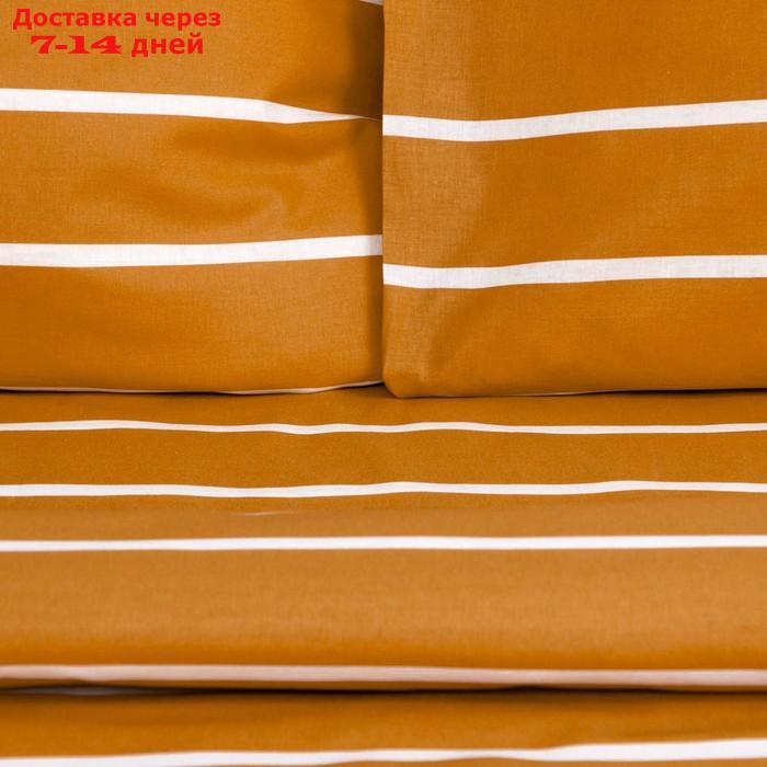 Постельное бельё Этель Евро Mustard stripes 200х217см, 220х240см, 70х70см-2 шт, 100% хлопок,поплин - фото 2 - id-p224151492