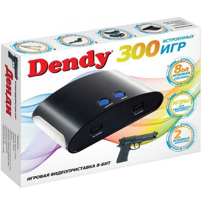 Детская игровая приставка консоль к телевизору DENDY 300 игр + световой пистолет денди 8 бит для детей 90х - фото 1 - id-p223968956