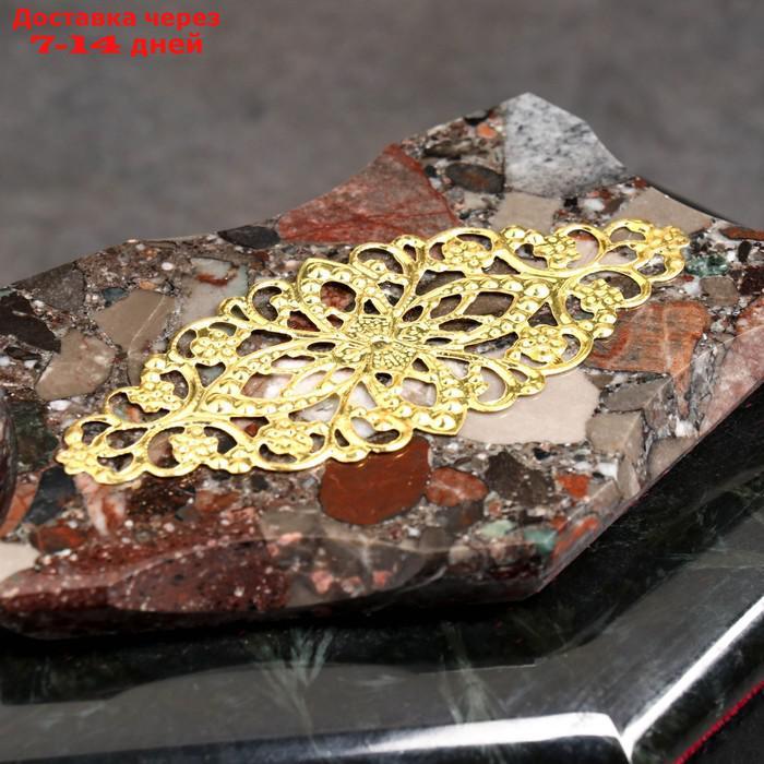 Ларец "Кружевной узор", 16х9х8 см, натуральный камень, змеевик - фото 5 - id-p224150534