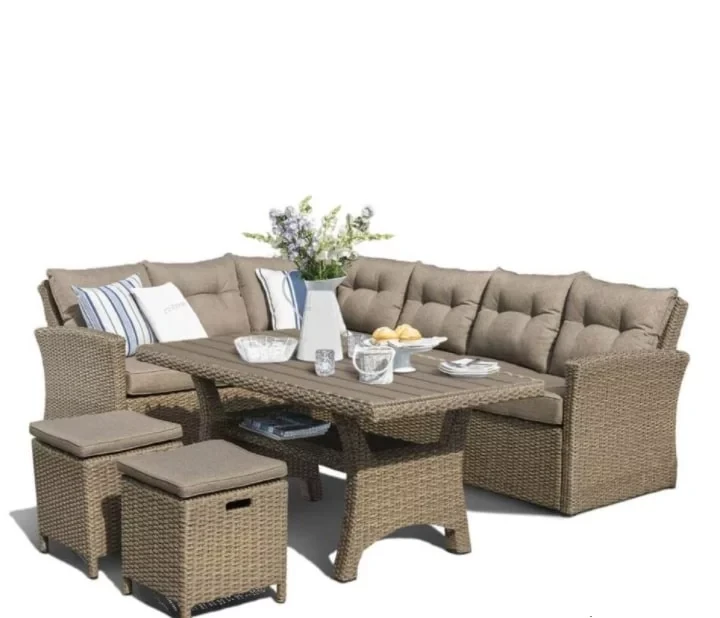 Комплект плетеной мебели AFM-307 (угловой диван+2пуфа+стол) - фото 1 - id-p224191660