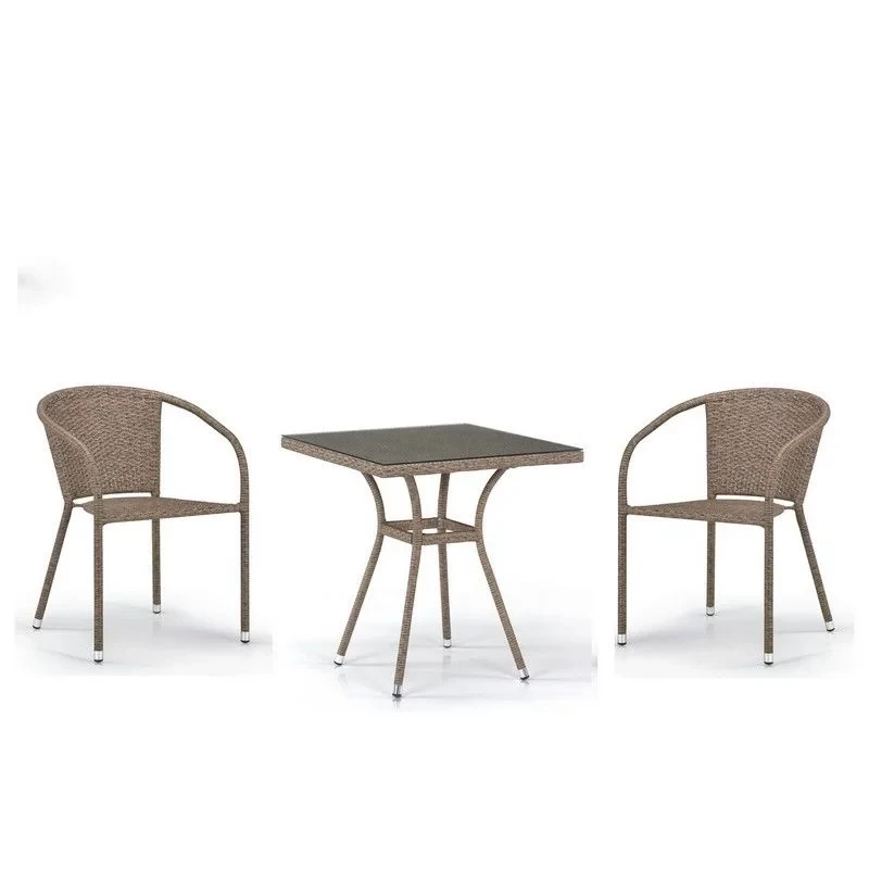 Комплект плетеной мебели T282BNT-Y137 (стол + 2 стула) - фото 1 - id-p224191717