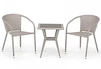 Комплект плетеной мебели T25-Y137 (стол + 2 стула)