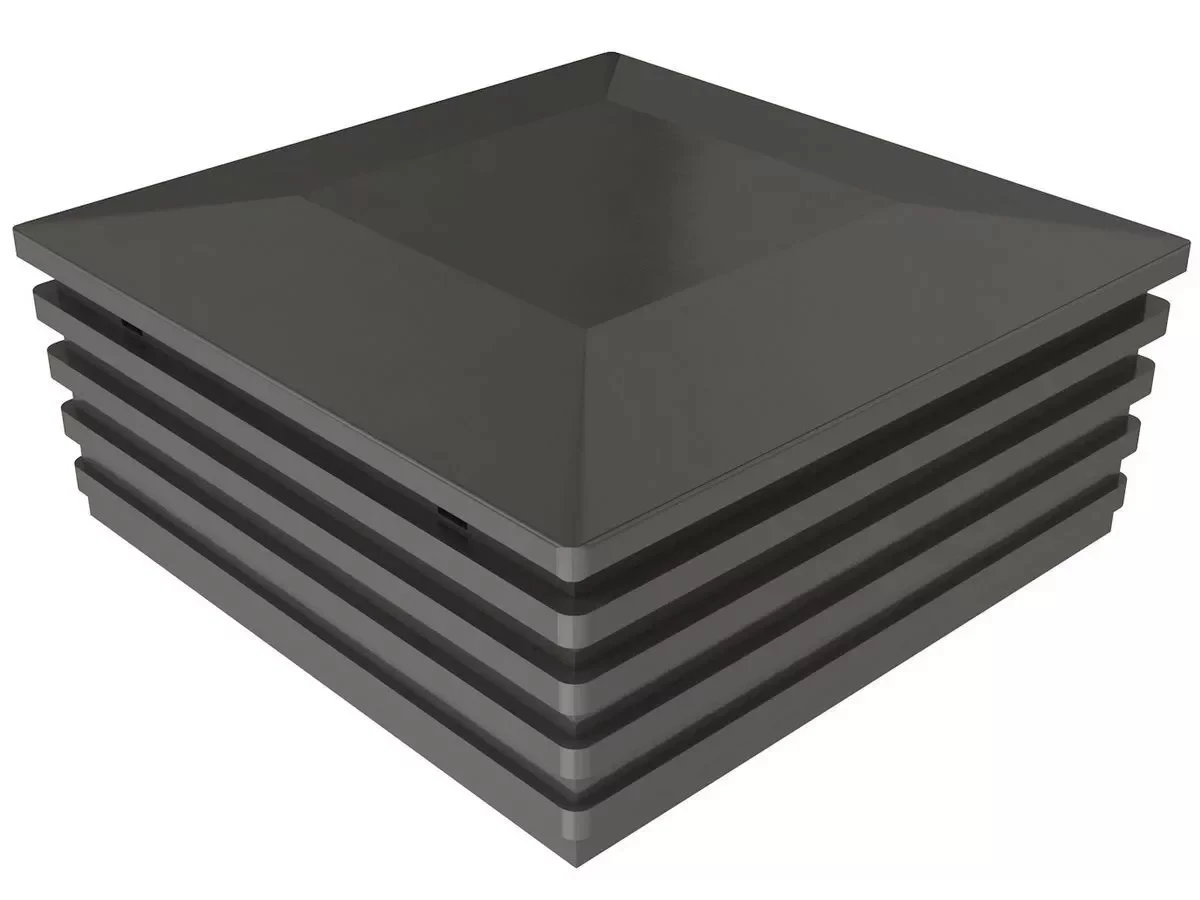 Крышка верхняя для алюминиевого столба, 100х100мм, серый - фото 1 - id-p224191838