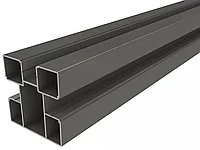 Столб алюминиевый, 100x100x2000мм, стенка 2мм, серый (RAL 7024)