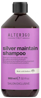 Оттеночный шампунь для волос Alter Ego Italy Silver Maintain Shampoo Для устранения желтизны волос - фото 1 - id-p224193221