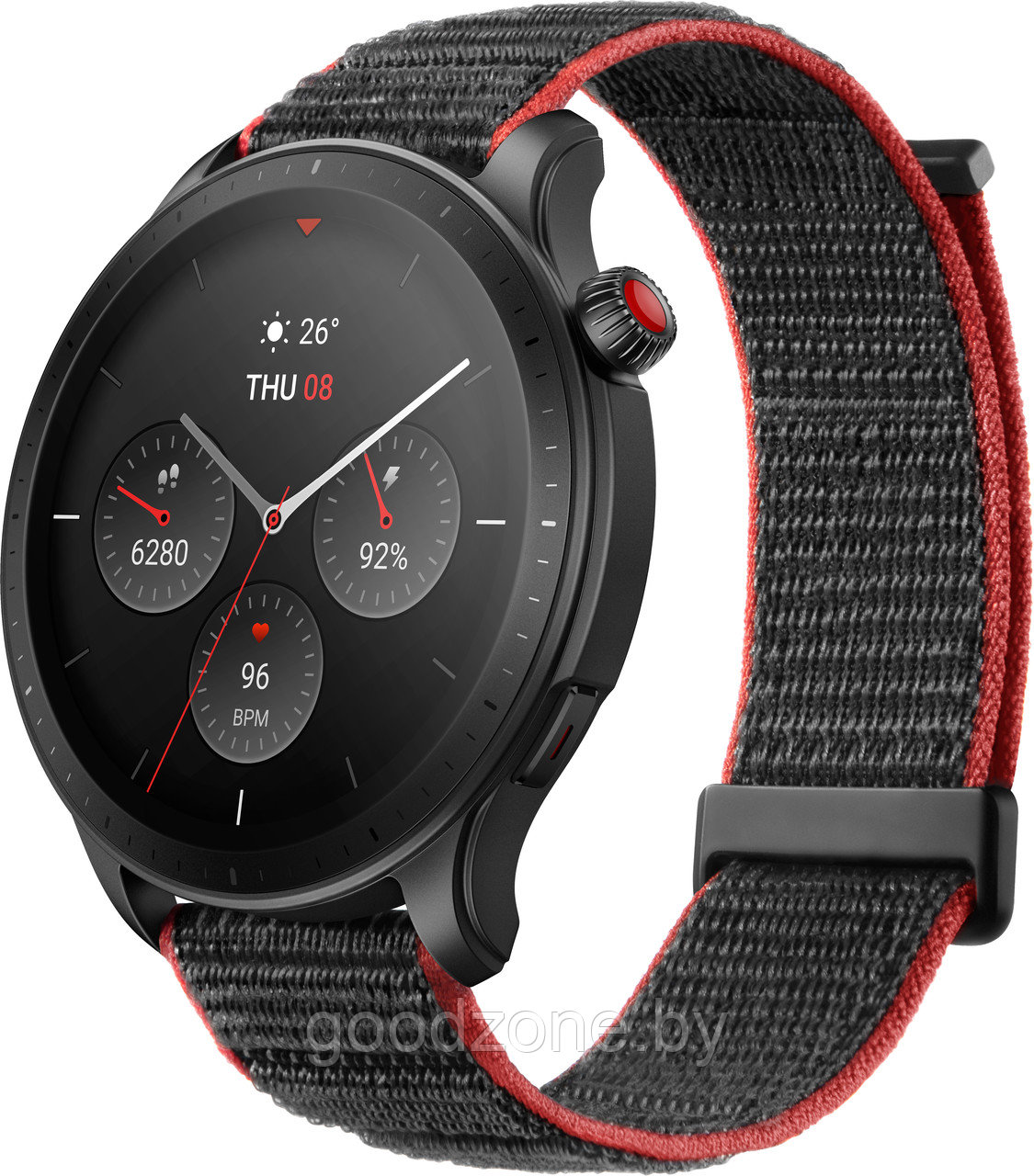 Умные часы Amazfit GTR 4 (серый, с черным нейлоновым ремешком) - фото 1 - id-p201809815