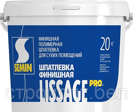 Финишная полимерная шпатлёвка Semin Lissage PRO, 20 кг, фото 2