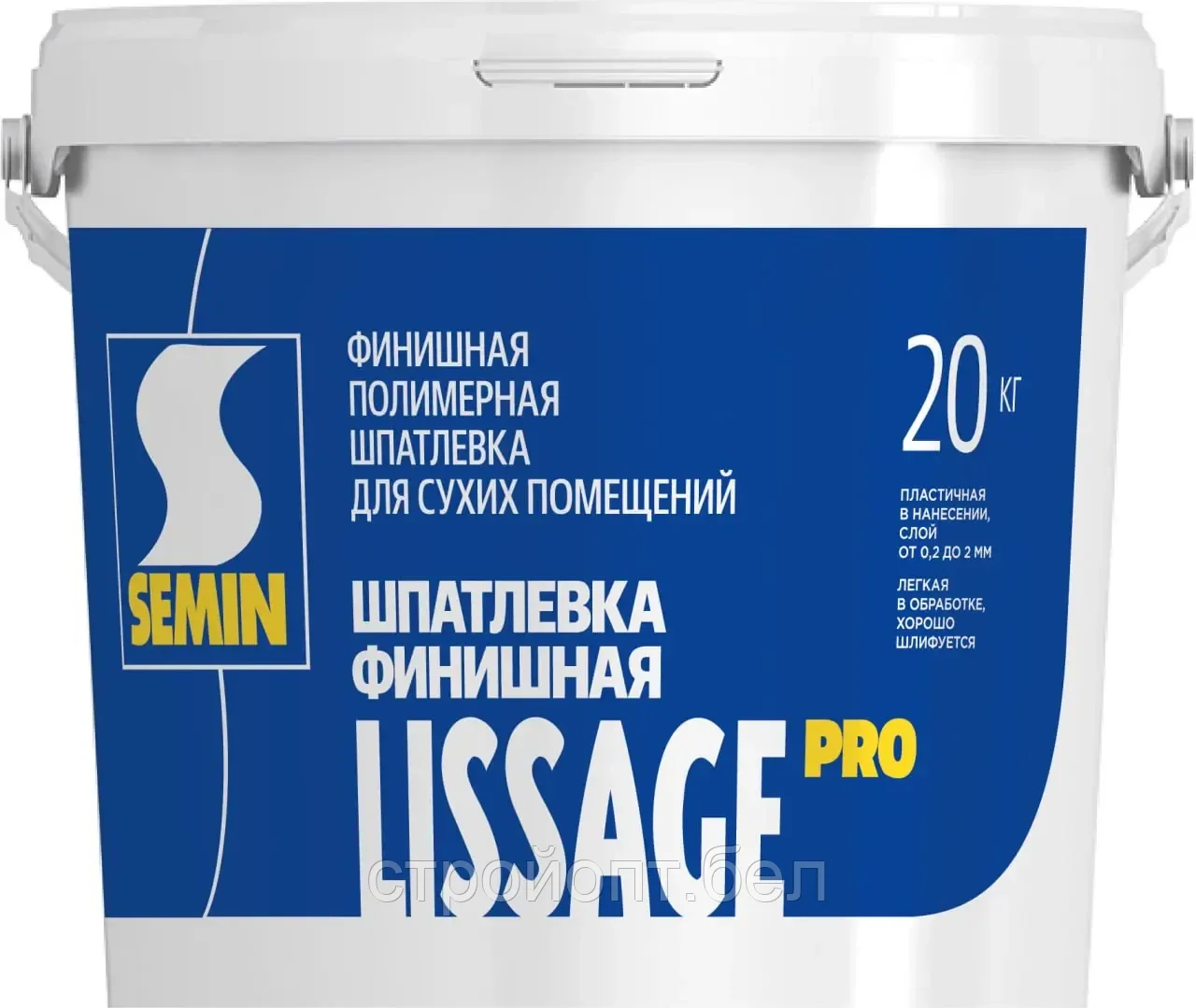 Финишная полимерная шпатлёвка Semin Lissage PRO, 20 кг - фото 1 - id-p108257467