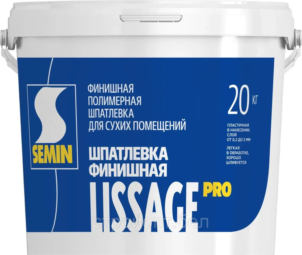 Финишная полимерная шпатлёвка Semin Lissage PRO, 20 кг