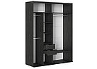 Шкаф-купе Галактика 1.8 м - Угольный камень/Черный Лакобель (МК Стиль), фото 2