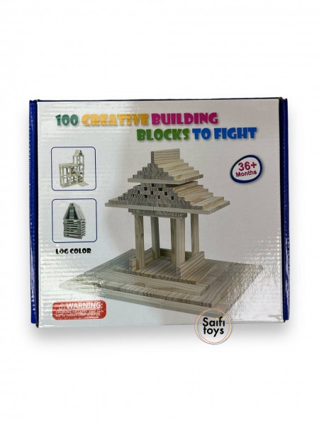 Детский конструктор кубики , игровые деревянные развивающие игрушки для детей, малышей 100 элементов - фото 1 - id-p224207528