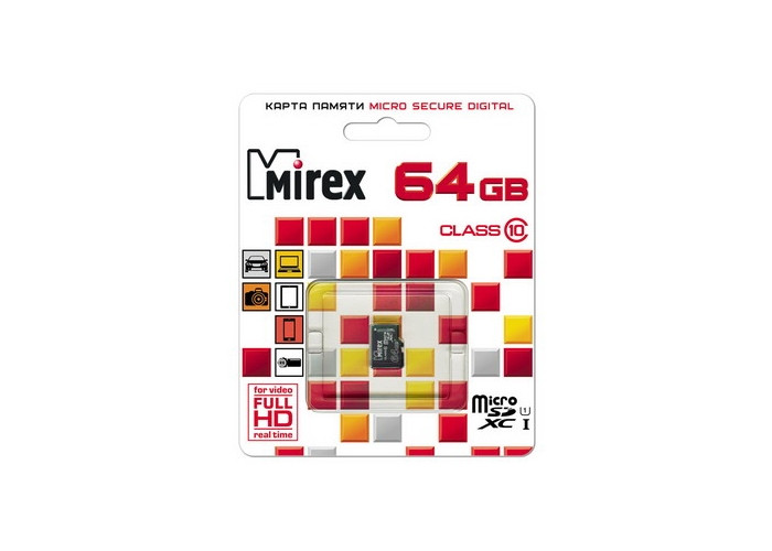 Карта памяти Mirex microSDXC UHS-I (Class 10) 64GB (13612-MC10SD64) - фото 1 - id-p224207654