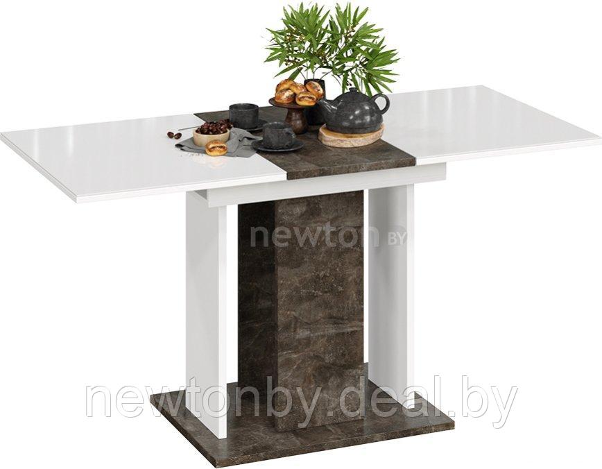 Кухонный стол Трия Кельн Тип 1 (ателье темный/белый/стекло белый глянец) - фото 1 - id-p224207217