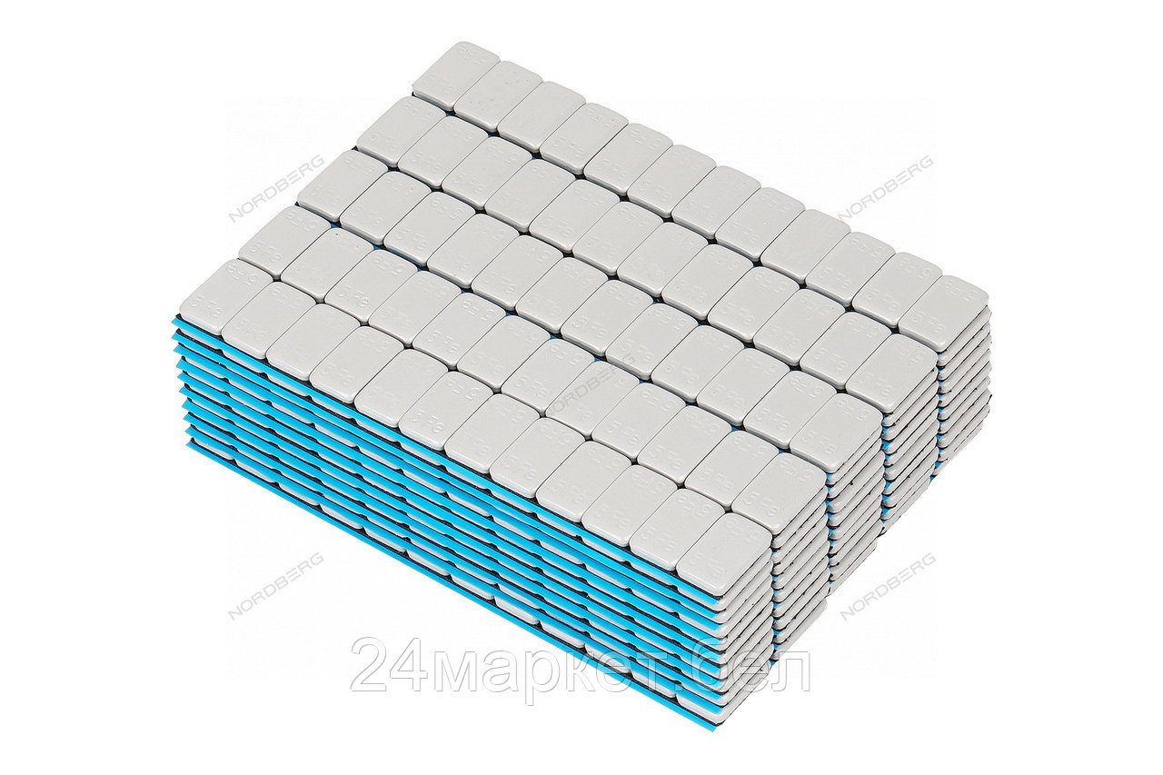 NORDBERG W5FR4G Грузики самоклеящиеся (12х5 г) Fe закругленные L=14 см, серые, 50 лент - фото 2 - id-p224214673