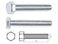 Болт М10х25 мм шестигр., цинк, кл. пр. 8.8, DIN 933 (5 шт в зип-локе) STARFIX