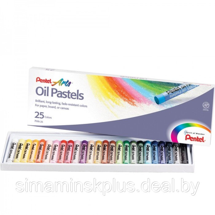 Пастель масляная, 25 цветов, Pentel 8/60 мм, в картоне - фото 1 - id-p224220584