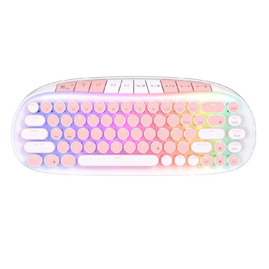 Беспроводная клавиатура Royal Kludge RK Round RGB (белый, RK Pink) - фото 1 - id-p215365638