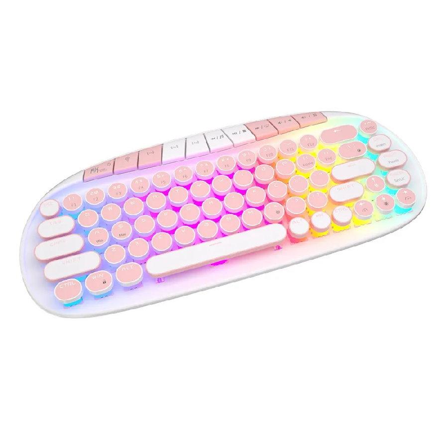 Беспроводная клавиатура Royal Kludge RK Round RGB (белый, RK Pink) - фото 3 - id-p215365638