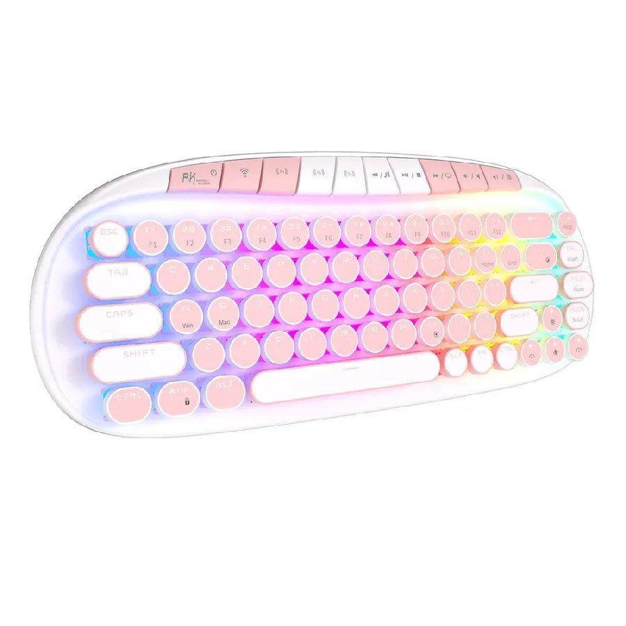 Беспроводная клавиатура Royal Kludge RK Round RGB (белый, RK Pink) - фото 5 - id-p215365638