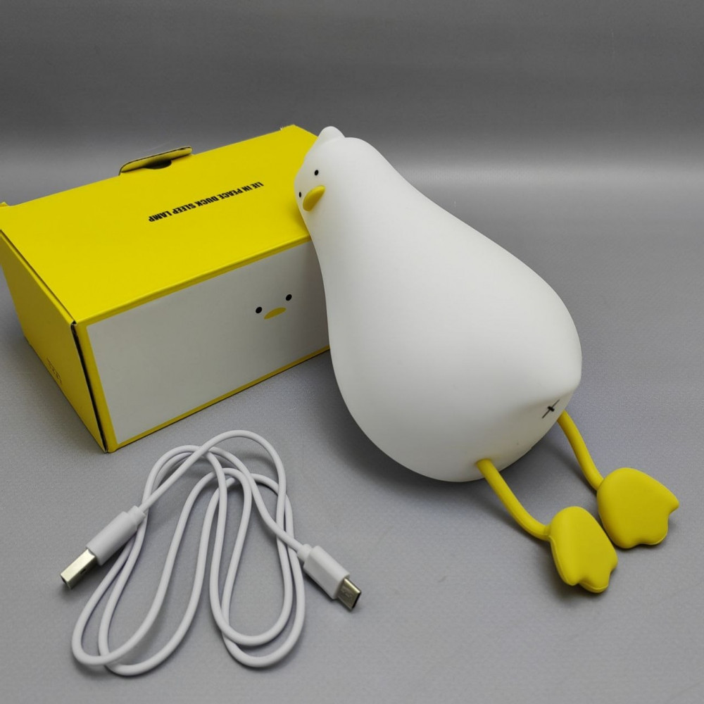 Светильник - ночник силиконовый Сонный Гусь Duck Sleep Lamp (USB, 3 режима, таймер 30 мин) - фото 8 - id-p224222083