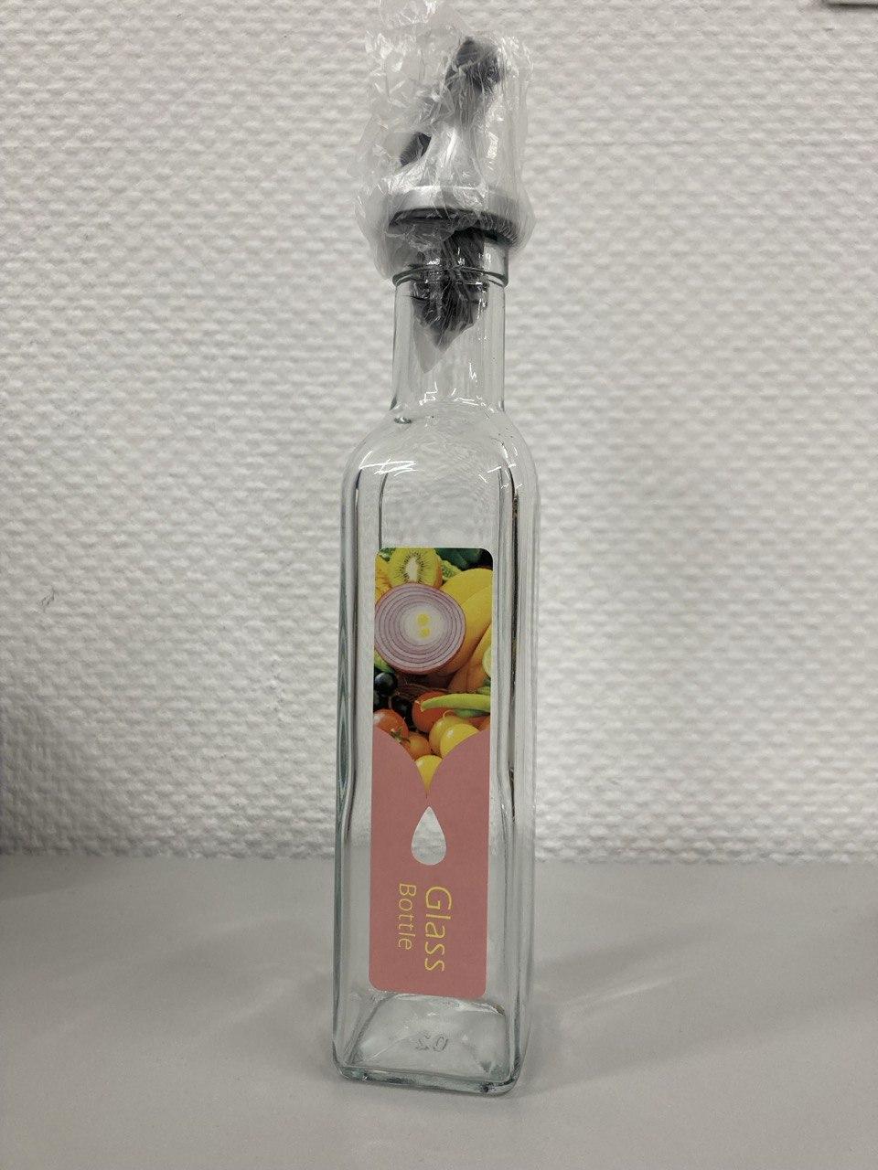 Бутылка стеклянная "БТ", емкость для масла с пробкой и дозатором 250мл. - фото 1 - id-p224222092