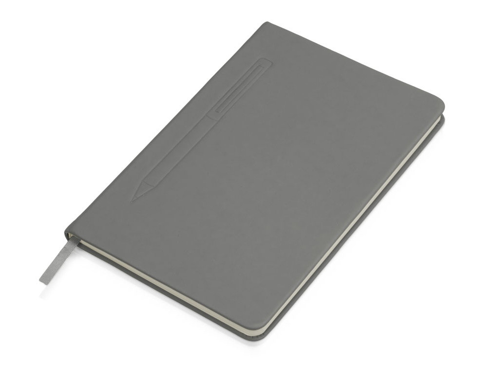 Блокнот А5 Magnet 14,3*21 с магнитным держателем для ручки, серый - фото 1 - id-p224222668