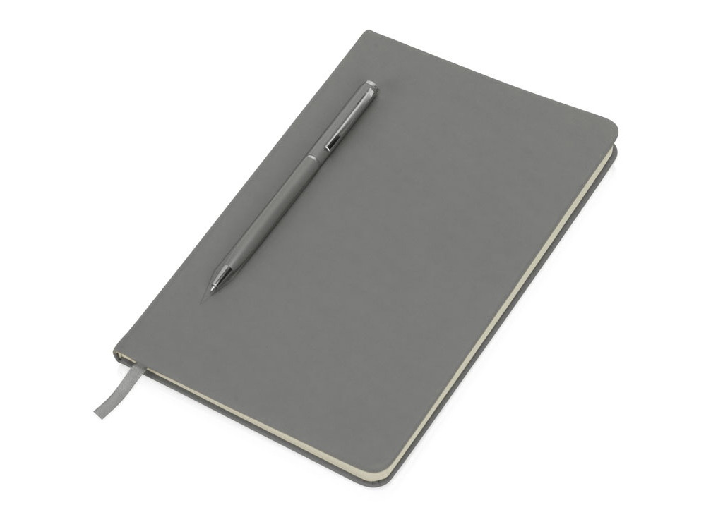 Блокнот А5 Magnet 14,3*21 с магнитным держателем для ручки, серый - фото 2 - id-p224222668