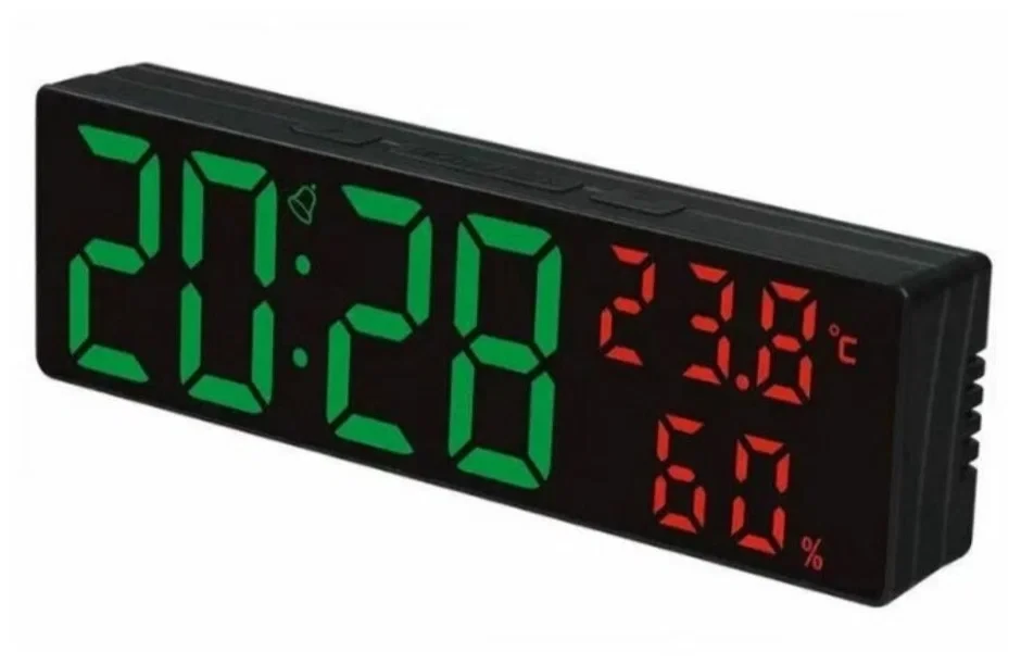 Часы настольные DS-3818L подсветка: зеленый с красным, белый с синим - фото 1 - id-p224222122