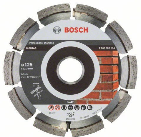 Алмазный диск BOSCH 125-22,23 круг сегментный по расшивке кирпича Best for Mortar
