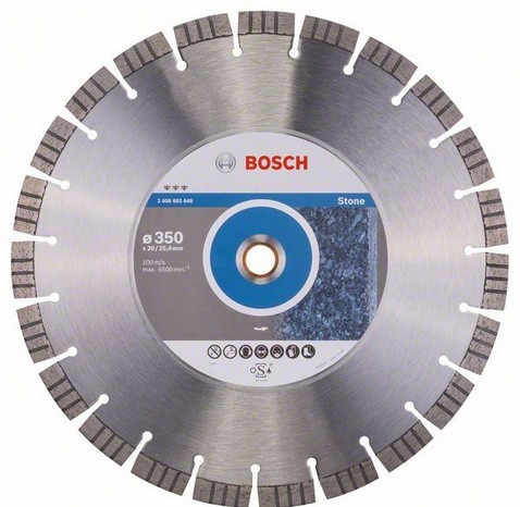 Алмазный диск BOSCH 350-20/25,4 круг сегментный по камню Best for Stone