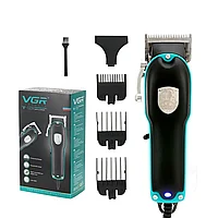 Профессиональная машинка для стрижки волос VGR V-123 , 4 насадки, индикатор, кабель 2 метра