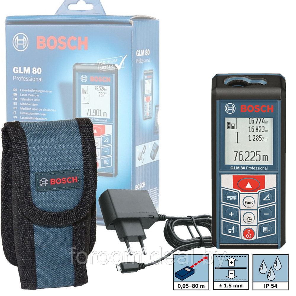 BOSCH Лазерный дальномер GLM 80 Professional BOSCH (0601072300) - фото 1 - id-p224208360