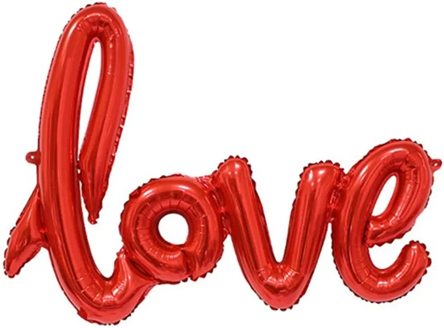 Шар (22''/56 см) Фигура, Надпись "Love", Красный, 1 шт. - фото 1 - id-p224222223