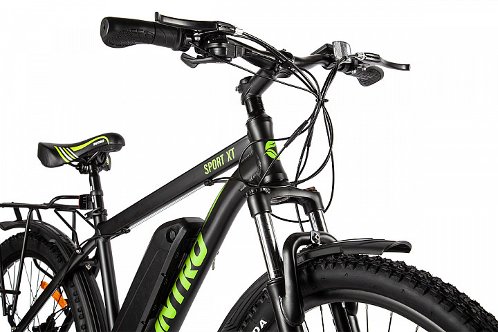 Электровелосипед INTRO Sport XT (черно/зеленый) - фото 7 - id-p224222041