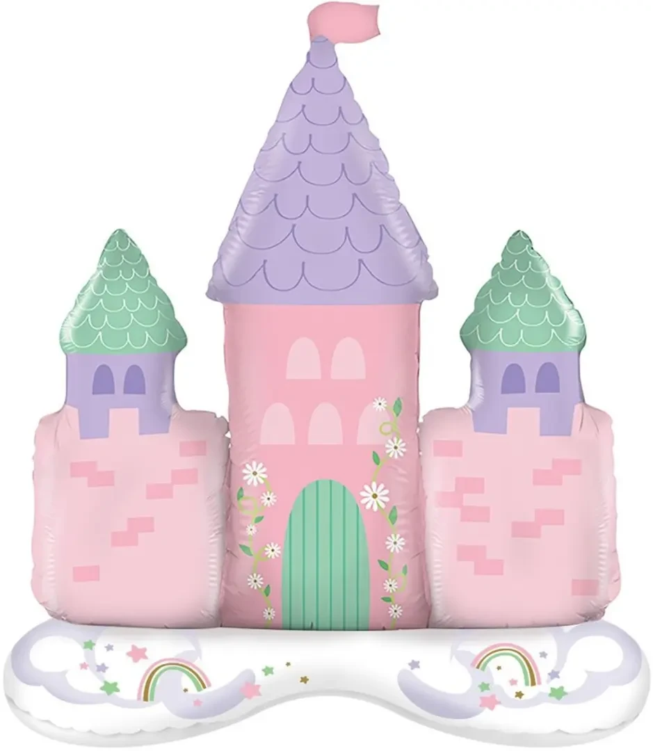 Шар 3D (34''/86 см) Фигура на подставке, Замок принцессы, 1 шт. в уп. - фото 1 - id-p224222242