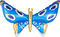 Шар 3D (45''/114 см) Фигура, Бабочка, Карнавальные крылья, Голубой, 1 шт.