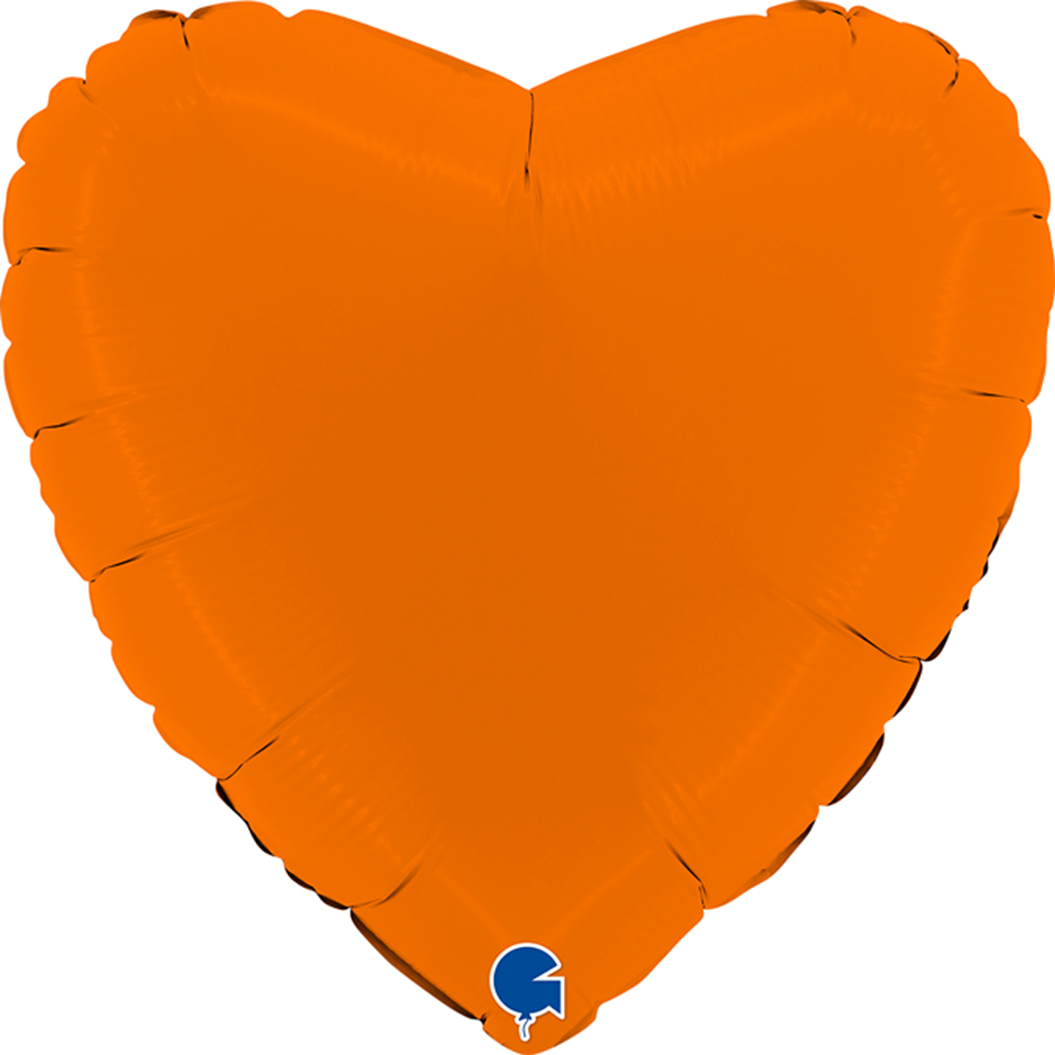 Шар (18''/46 см) Сердце, Оранжевый, Сатин, 1 шт. - фото 1 - id-p224222275