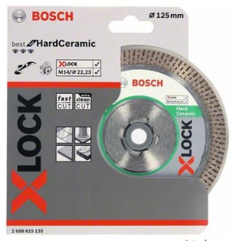 Оснастка X-LOCK BOSCH Алмазный диск Best for Hard Ceramic 125x22,23x1,8x10мм