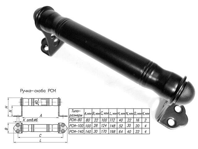 Ручка-скоба 140 мм металлическая, черн. мат. STARFIX - фото 1 - id-p224209812