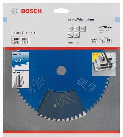 Пильный диск BOSCH 190xFastFixx2.6/1.8x58T  Expert for Aluminium