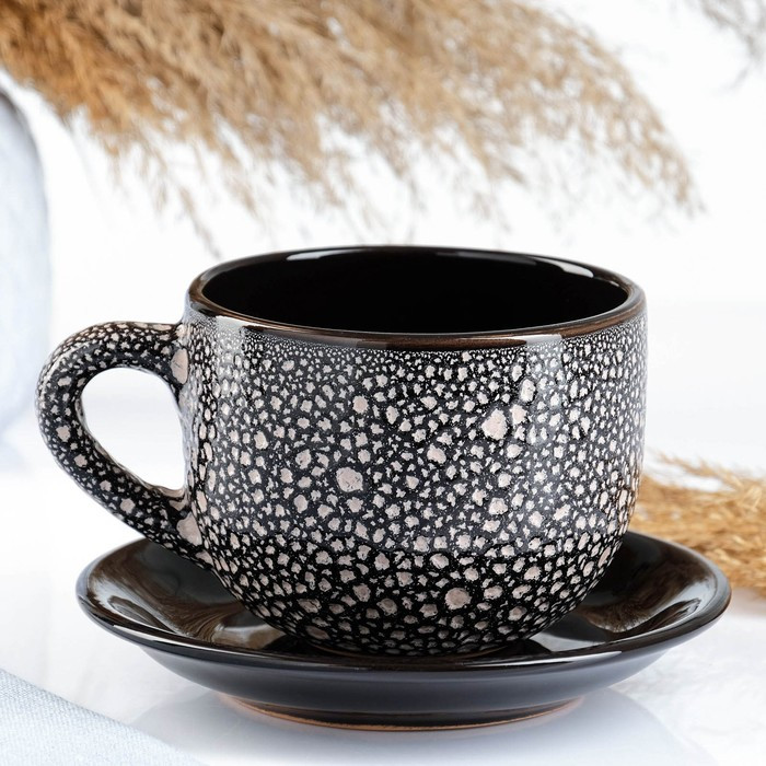 Чашка "Чайная" с блюдцем мрамор 0,5 л - фото 2 - id-p224235518