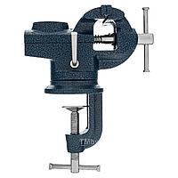 Тиски слесарные, настольные, поворотные, ширина рабочих губок 65мм, наковальня 18672