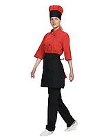 Комплект шеф-повара,повара,женский (цвет красно-черный)