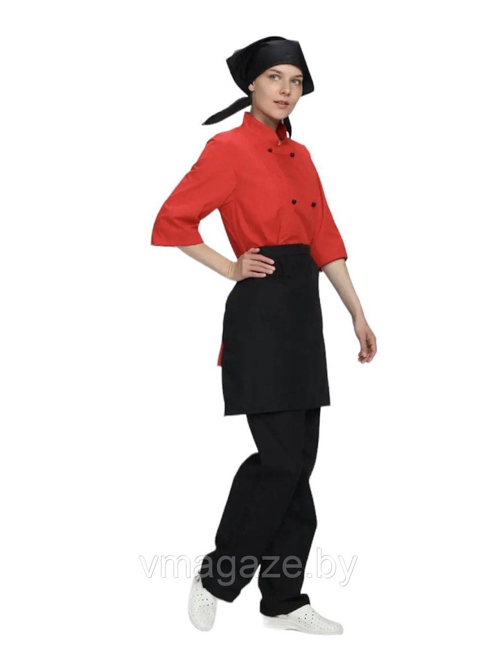 Комплект шеф-повара,повара,женский (цвет красно-черный) - фото 6 - id-p224247245