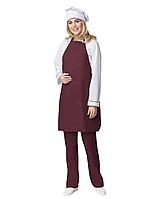 Комплект шеф-повара,повара,женский (цвет бордово-белый)