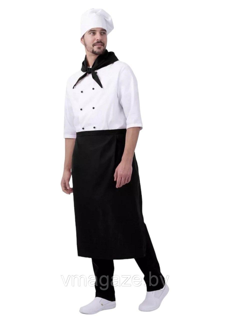 Комплект шеф-повара, повара,мужской (цвет бело-черный)