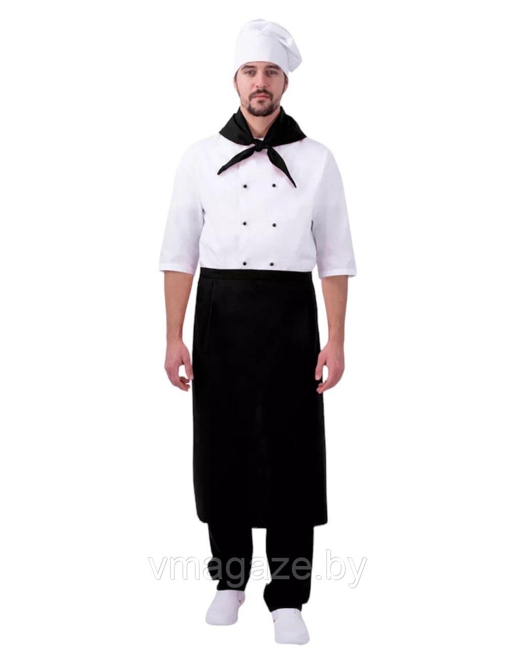 Комплект шеф-повара, повара,мужской (цвет бело-черный) - фото 3 - id-p224249837